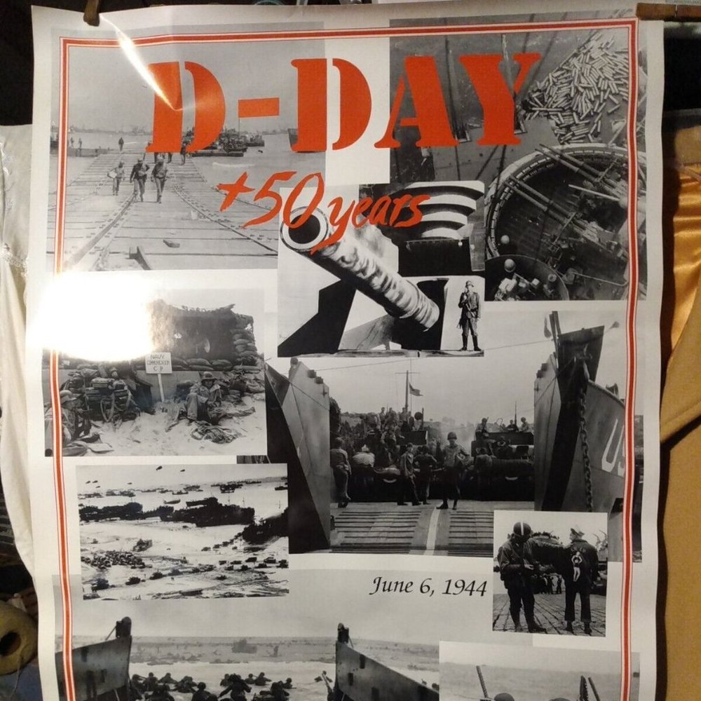 D-Day Poster , 1994 Normandy +50 years,  Good preowned condition.